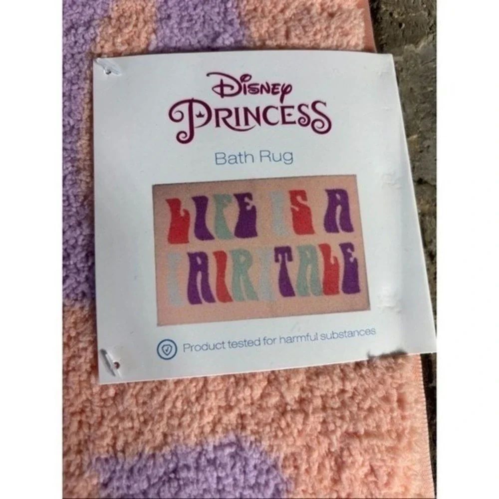 Disney Princess Bathroom Set: Shower Curtain Soap Dispenser & Bath Mat Pink NEW